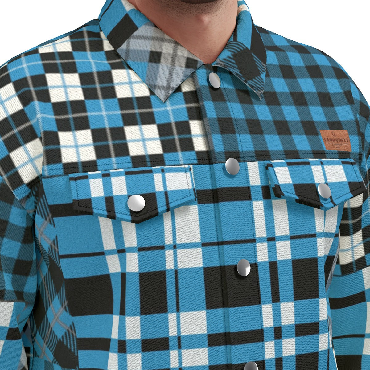 FLEXIN PLAID TRQSE Unisex Lapel Jacket  Cotton