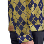 ARLEQUIN BLUE Unisex Lapel Jacket Cotton
