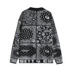 BANDANA MIX BLC Unisex V-neck Cardigan With Button Closure