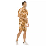 TIE DYE BROWN Men's Short Sleeve Shirt Sets