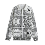 BANDANA MIX WHT Unisex Lapel Collar Sweater