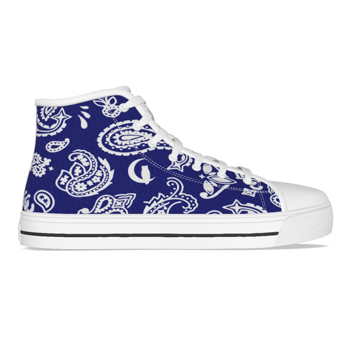 BANDANA PAISLEY NAVY High Canvas Shoes