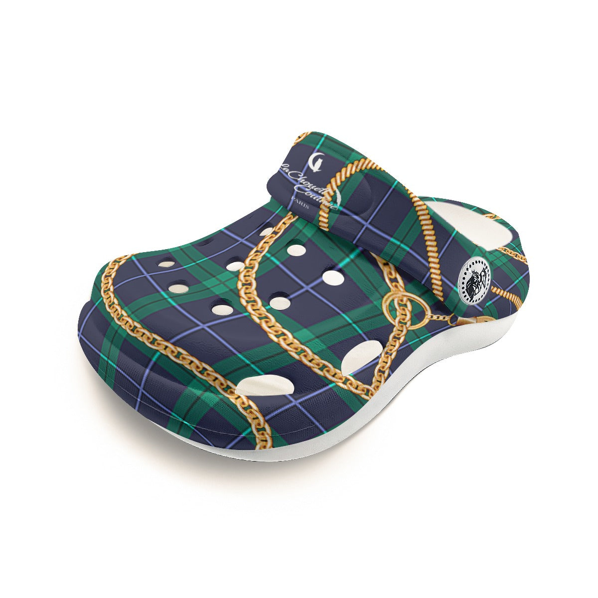 PLAID IN GOLD Kid's Classic Clogs