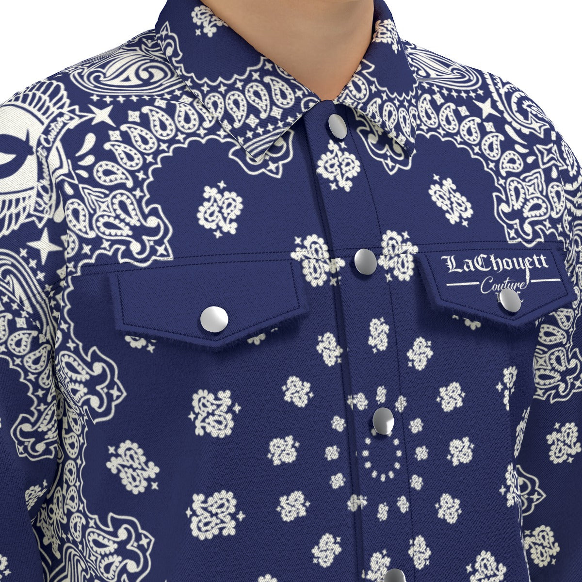 BANDANA NAVY Unisex Lapel Jacket