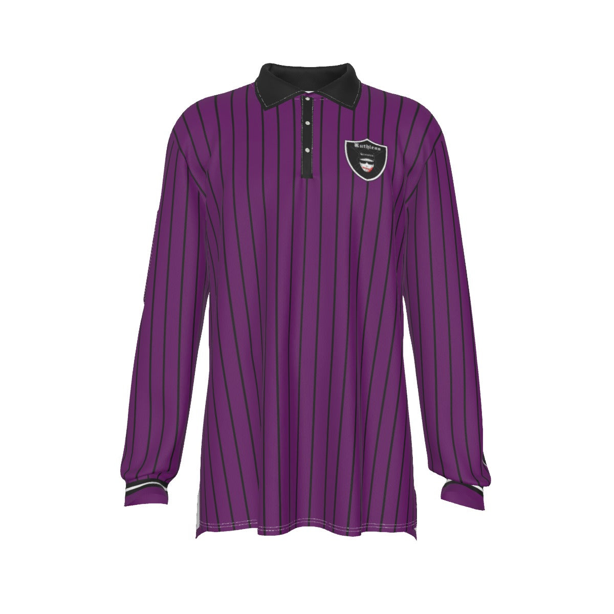 EAZY-E RUTHLESS PRPLE Men's Long Sleeve Polo Shirt