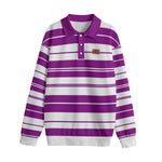 STRIPE UP GRAPES Unisex Lapel Collar Sweater