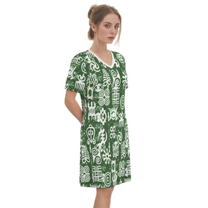 ADINKRA MXGRN Women's Round Neck Dress