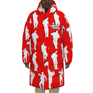 C-WALK RED Unisex Long Down Jacket