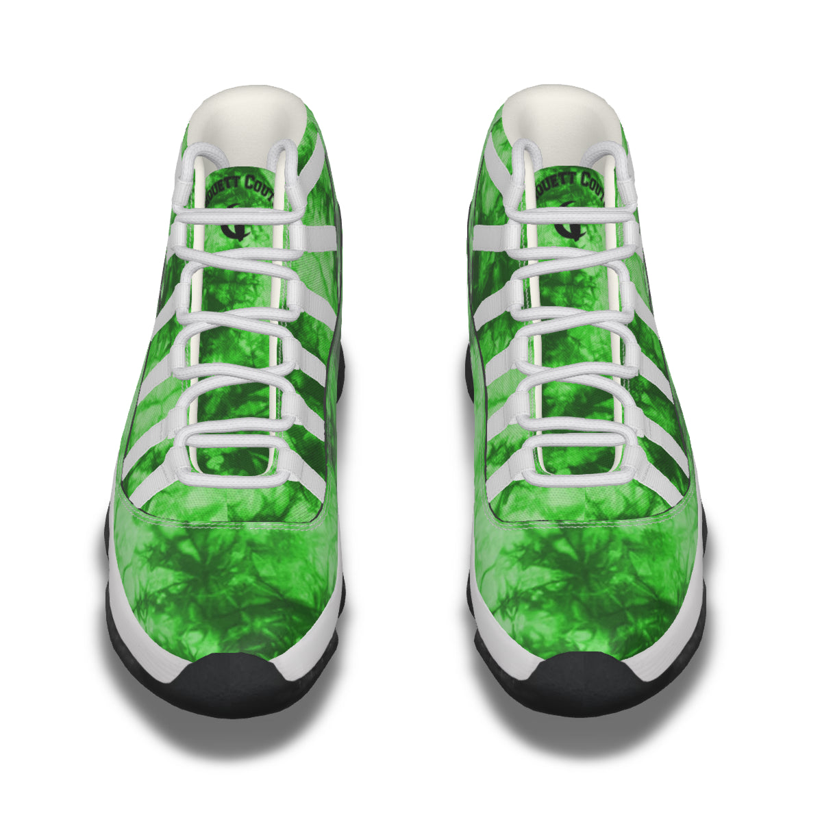 TIE DYE GREEN High Top Basketball Shoes