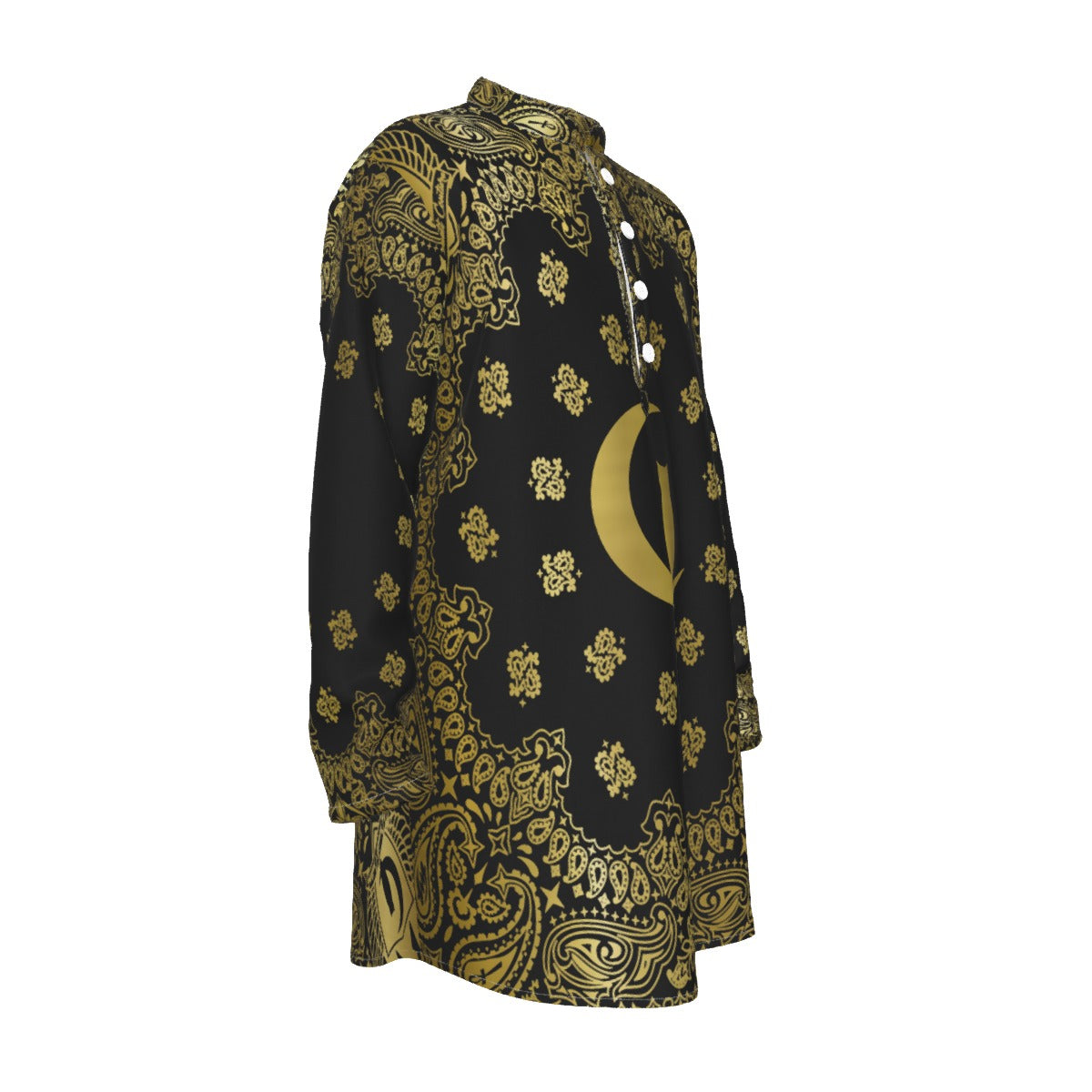 BANDANA GOLDBLC Men's Stand-up Collar Long Shirt