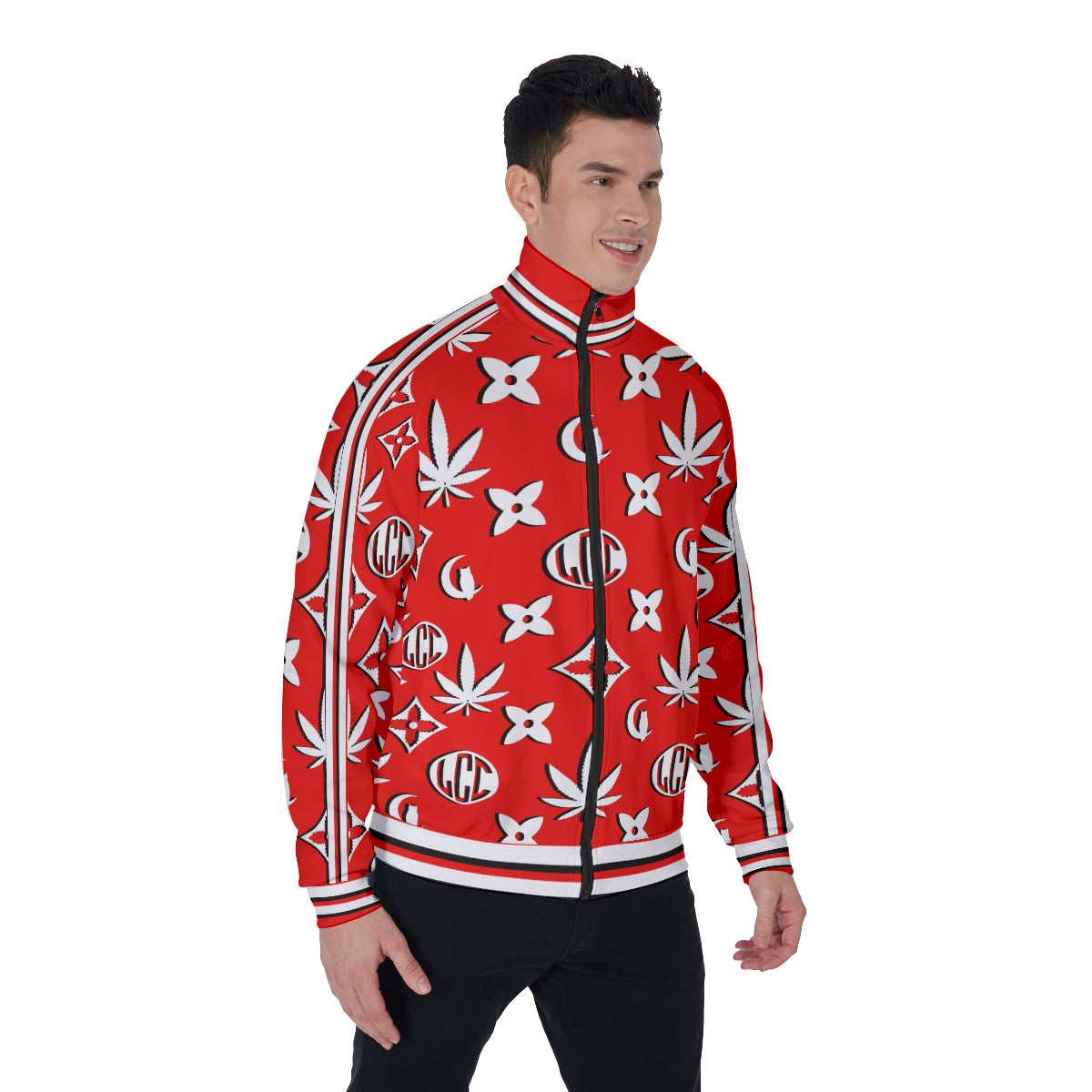 LCC WEEDY RED Men's Stand Collar Jacket