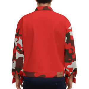CAMOUFLAGE RED Unisex Lapel Jacket