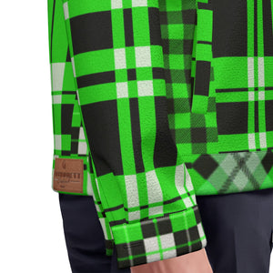 FLEXIN PLAID GREEN Unisex Lapel Jacket  Cotton