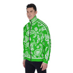 BANDANA PAISLEY GREEN Men's Stand Collar Jacket
