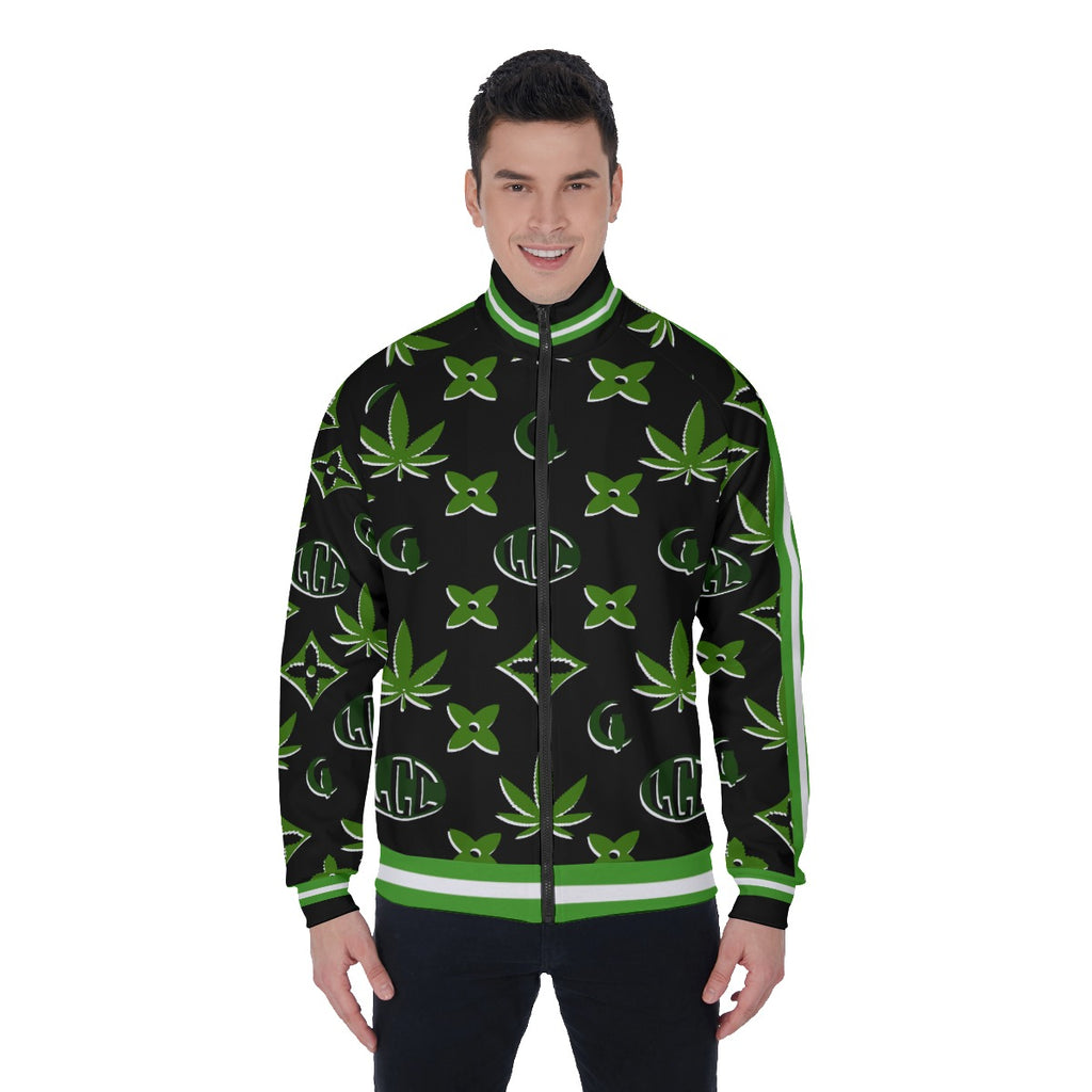 LCC WEEDY GREENBLC Men's Stand Collar Jacket