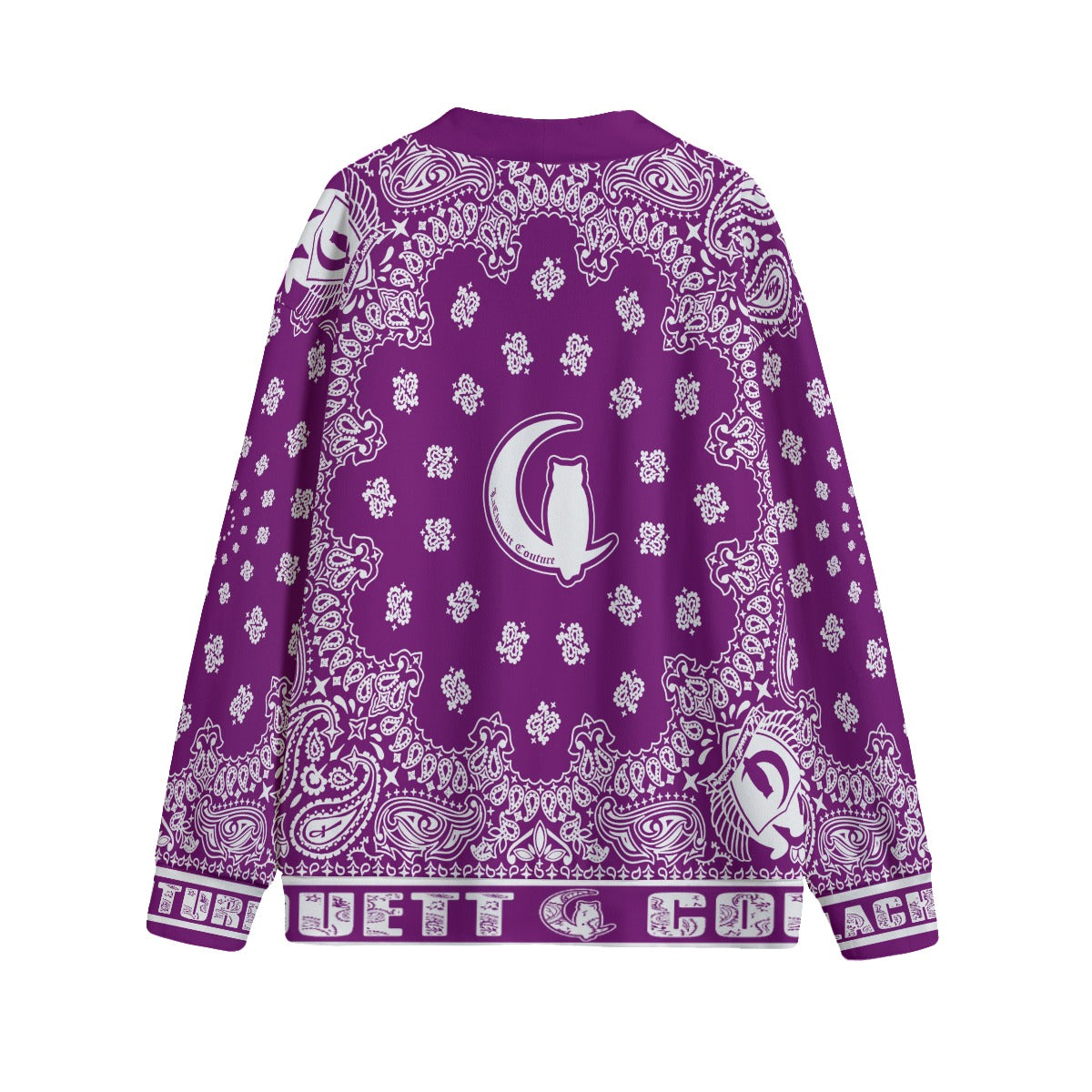 BANDANA GRAPES Unisex V-neck Cardigan With Button Closure