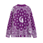BANDANA GRAPES Unisex V-neck Cardigan With Button Closure