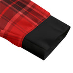 PLAID STYLE RED Unisex Lapel Collar Sweater