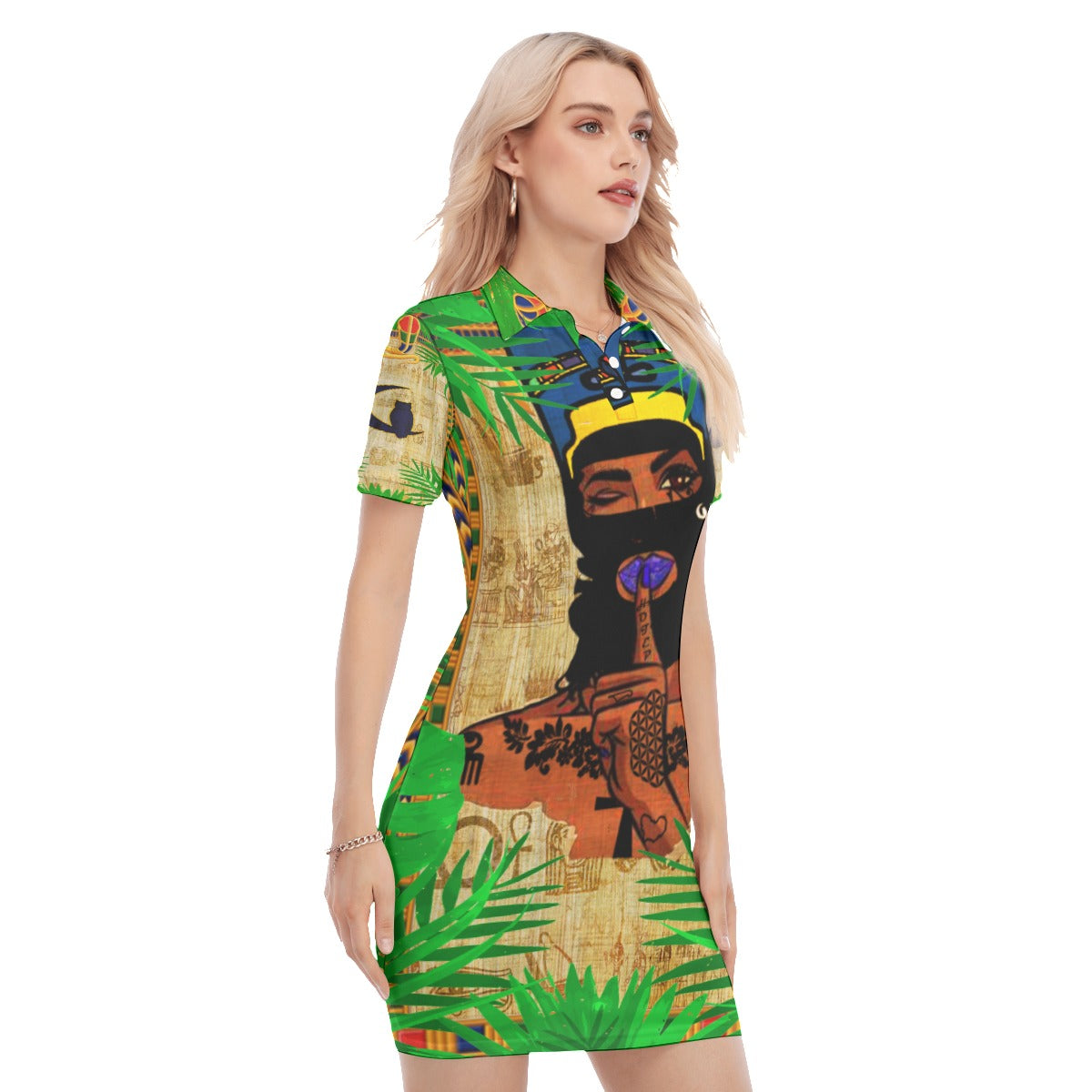 SKI MASK KWEEN Women's Polo Collar Dress