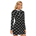 EXCELLENCE BLCWHT Women's Zip Front Tight Dress