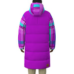 MADRAS PURPLE Unisex Long Down Jacket
