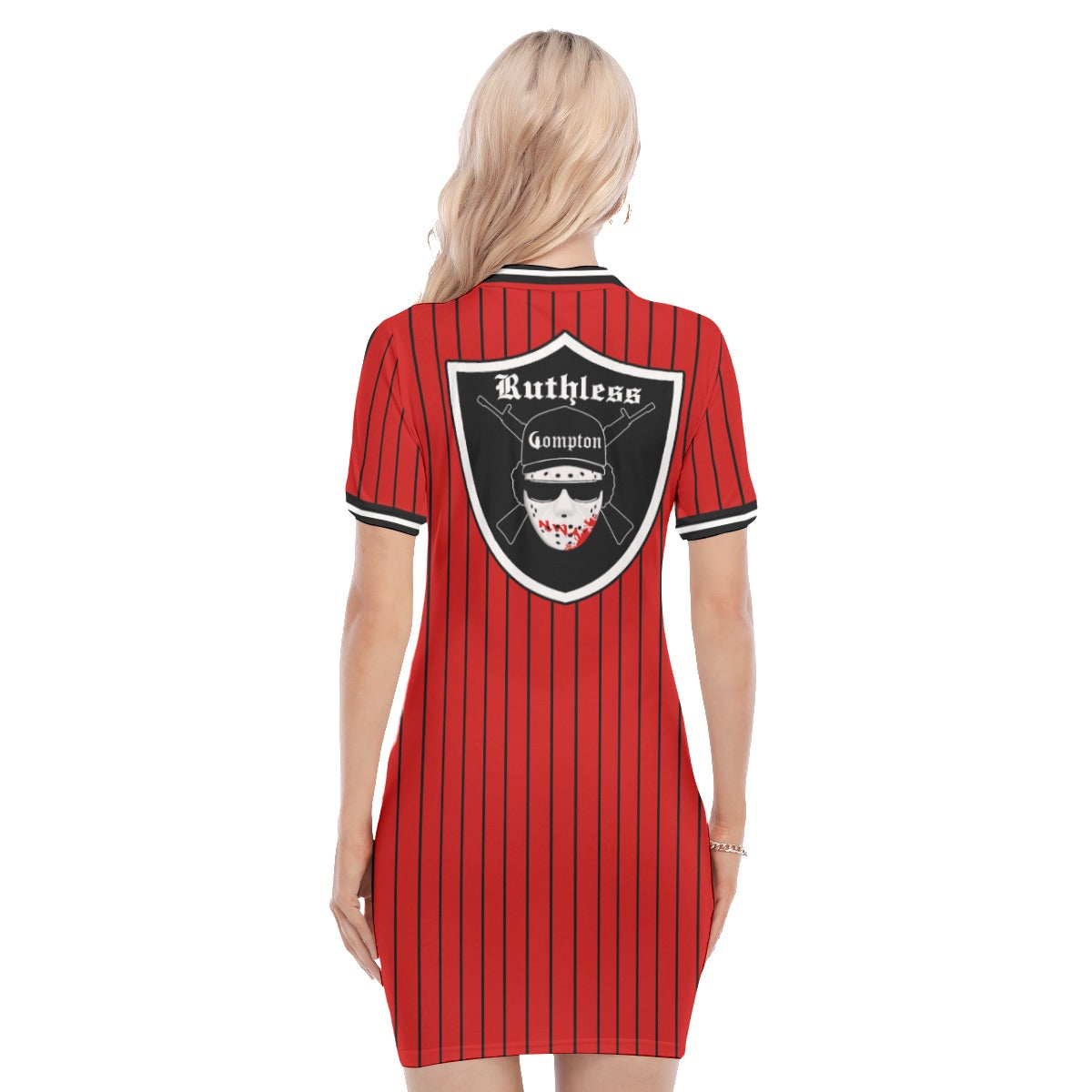 EAZY-E RUTHLESS RED Women's Polo Collar Dress
