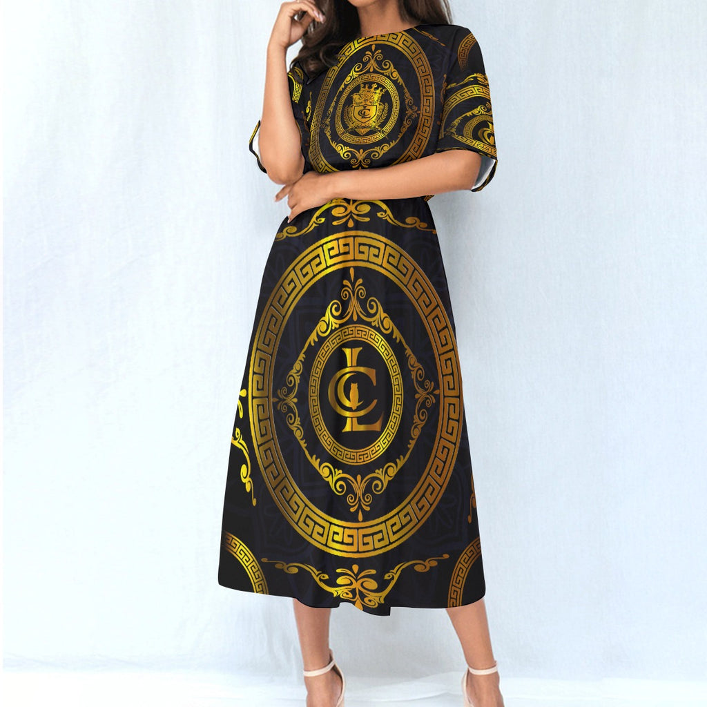 LCC RICH BLC Women's Elastic Waist Dress