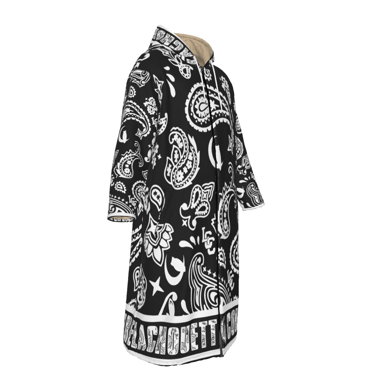 BANDANA PAISLEY BLC Unisex Long Fleece Zip Up Windbreaker