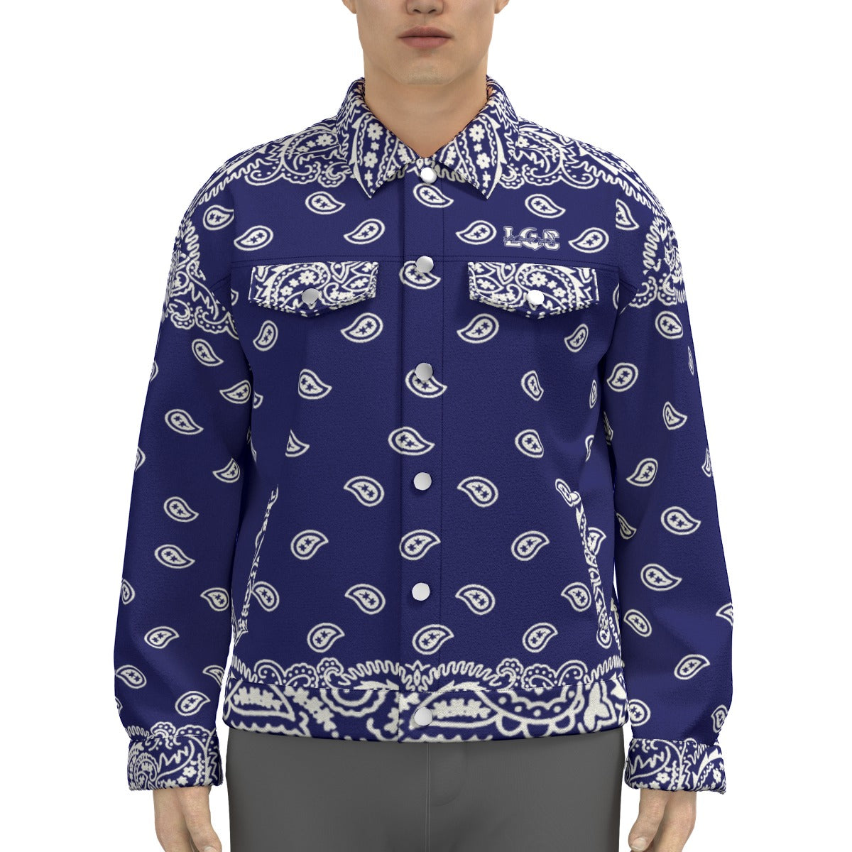 BANDANA FULLY NAVY Unisex Lapel Jacket