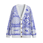 BANDANA MIX Cs'WHT Unisex V-neck Cardigan With Button Closure