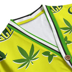 WEEDY YLW GREEN Unisex V-neck Cardigan With Button Closure