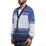 LCC KNITTED BLUE Unisex Cardigan With Button Closure