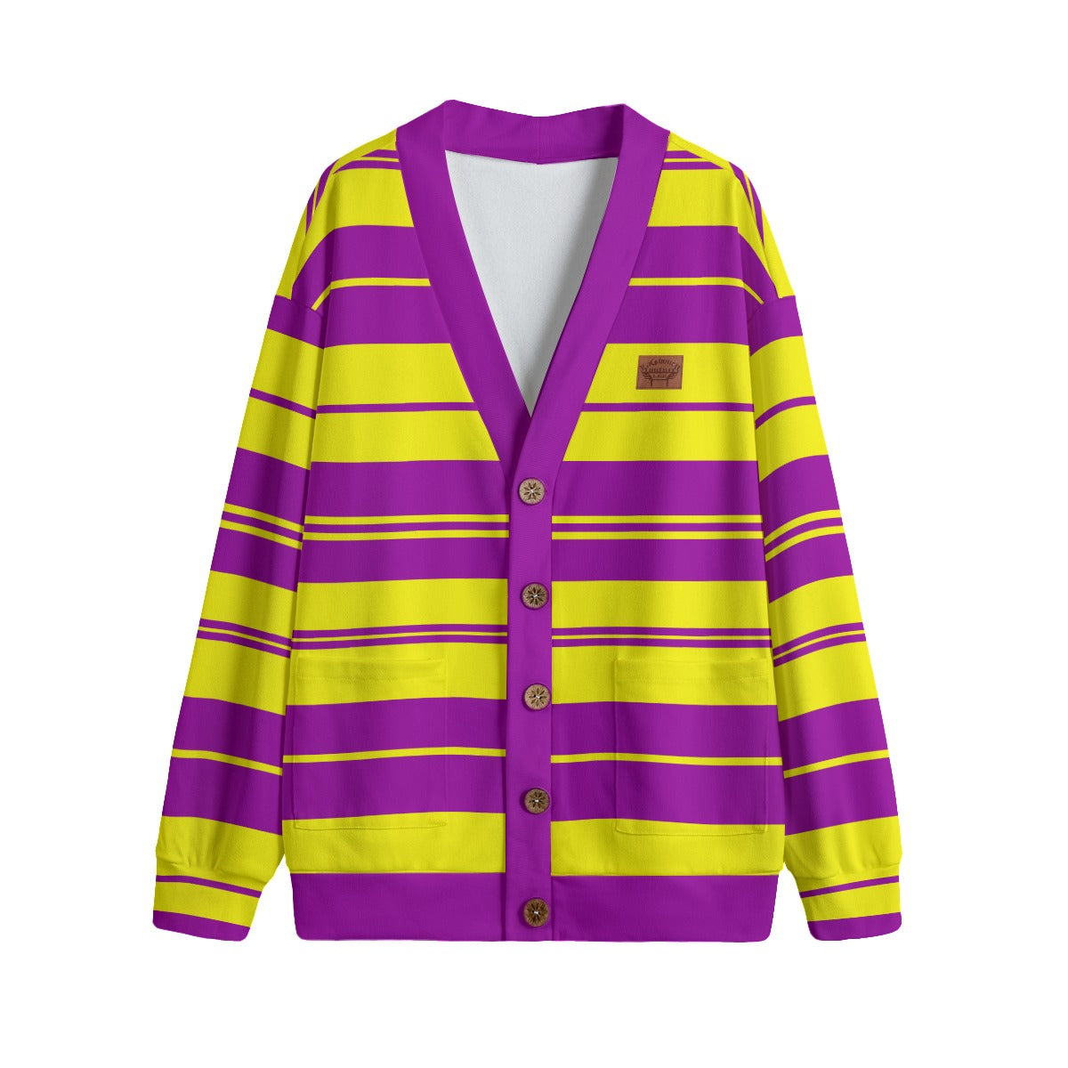 STRIPE UP KOBE Unisex V-neck Cardigan With Button Closure