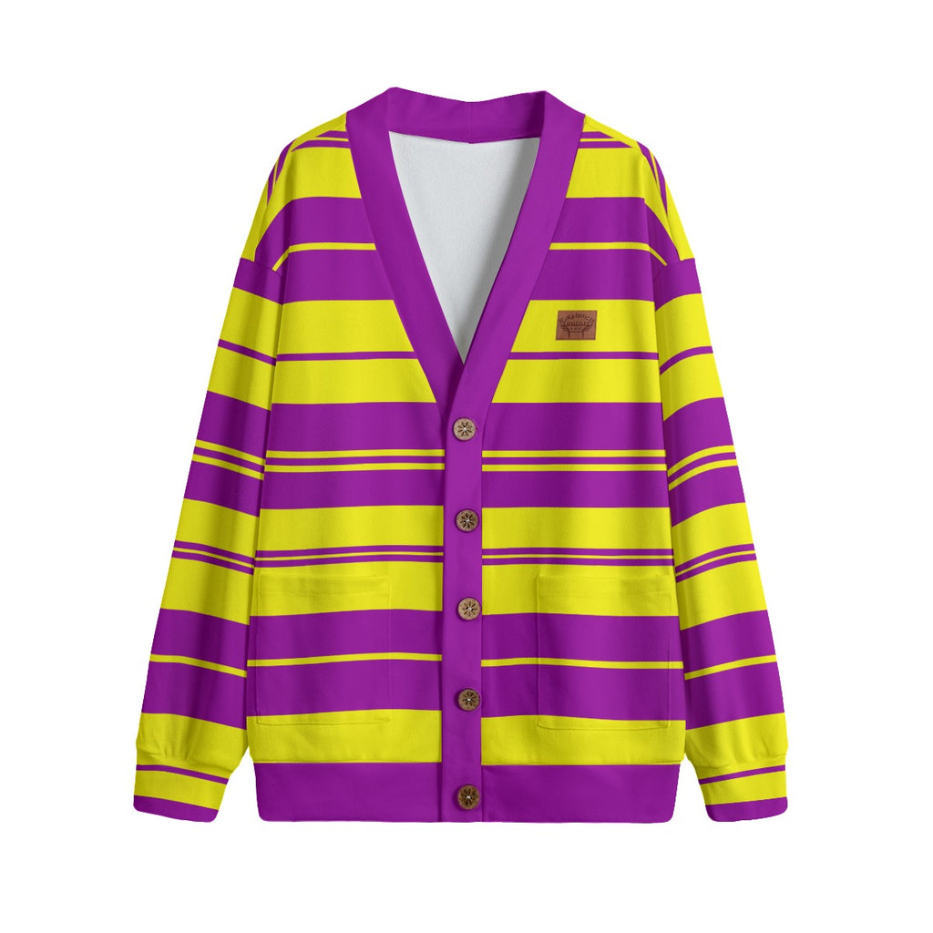 STRIPE UP KOBE Unisex V-neck Cardigan With Button Closure