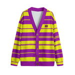 STRIPE UP KOBE Unisex V-neck Cardigan With Button Closure