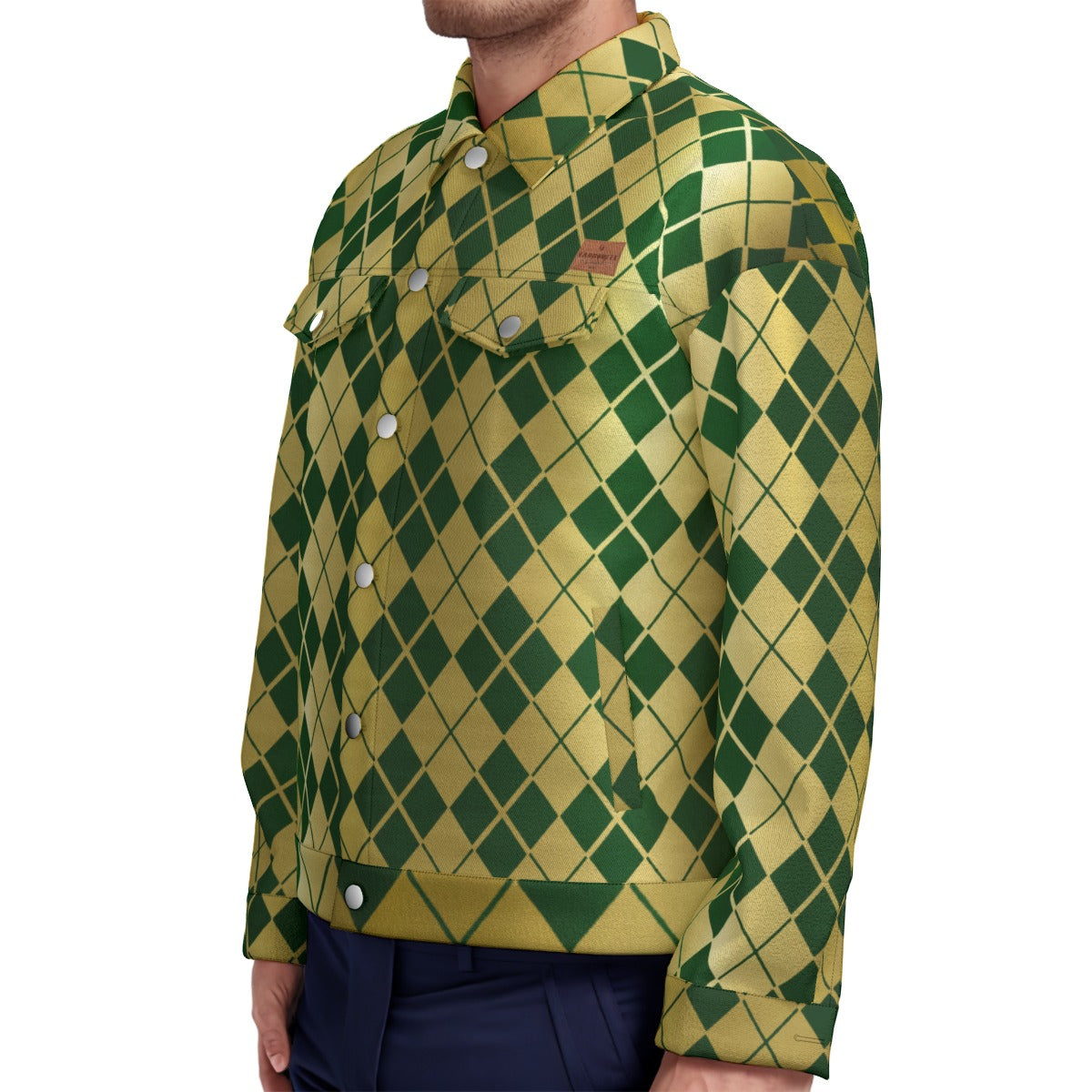 ARLEQUIN GREEN Unisex Lapel Jacket Cotton