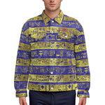 HIEROGLYPH GOLDENBLUE Unisex Lapel Jacket  Cotton