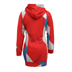 FRANCE RED Women's Pullover Hoodie With Raglan Sleeve