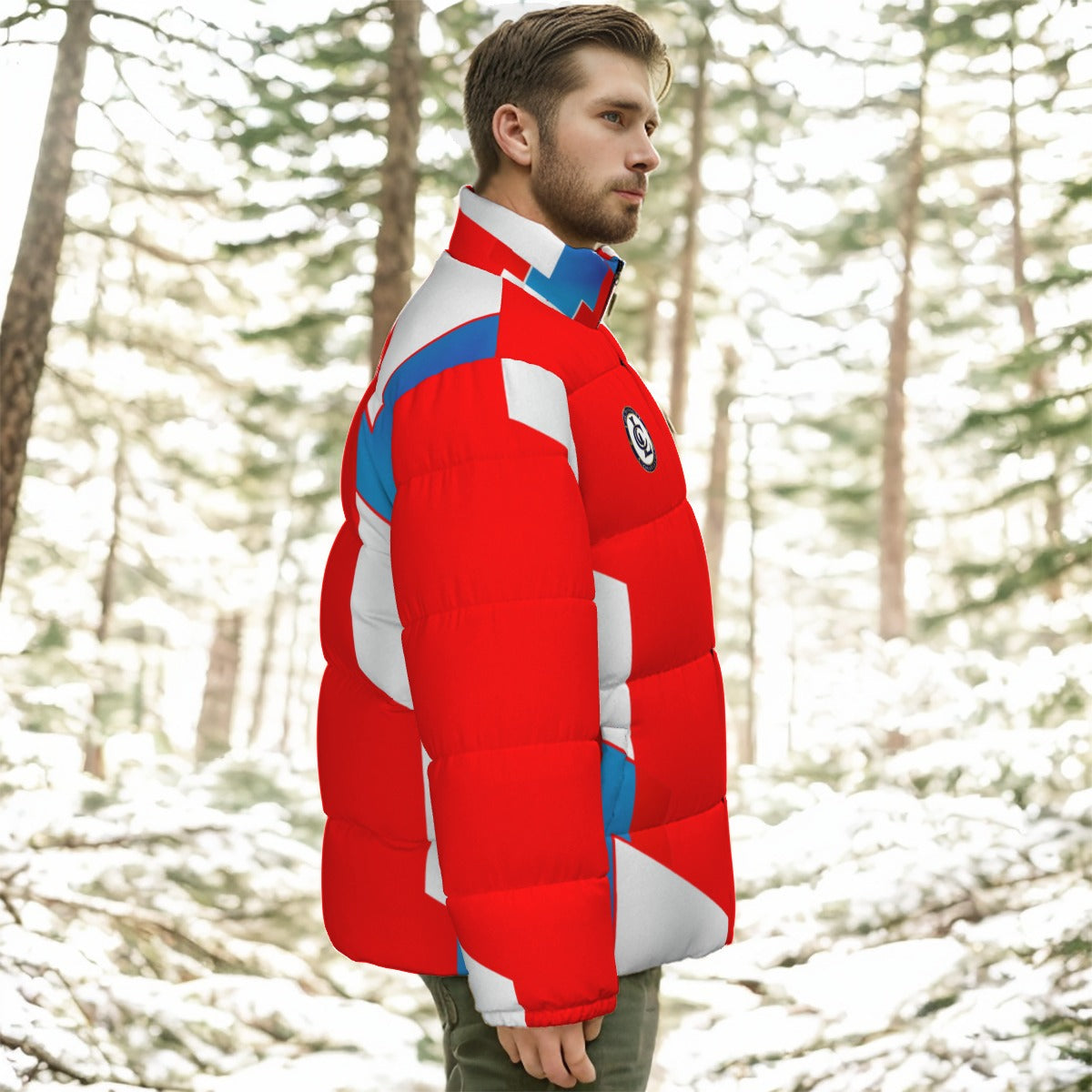 FRANCE RED Unisex Stand-up Collar Down Jacket