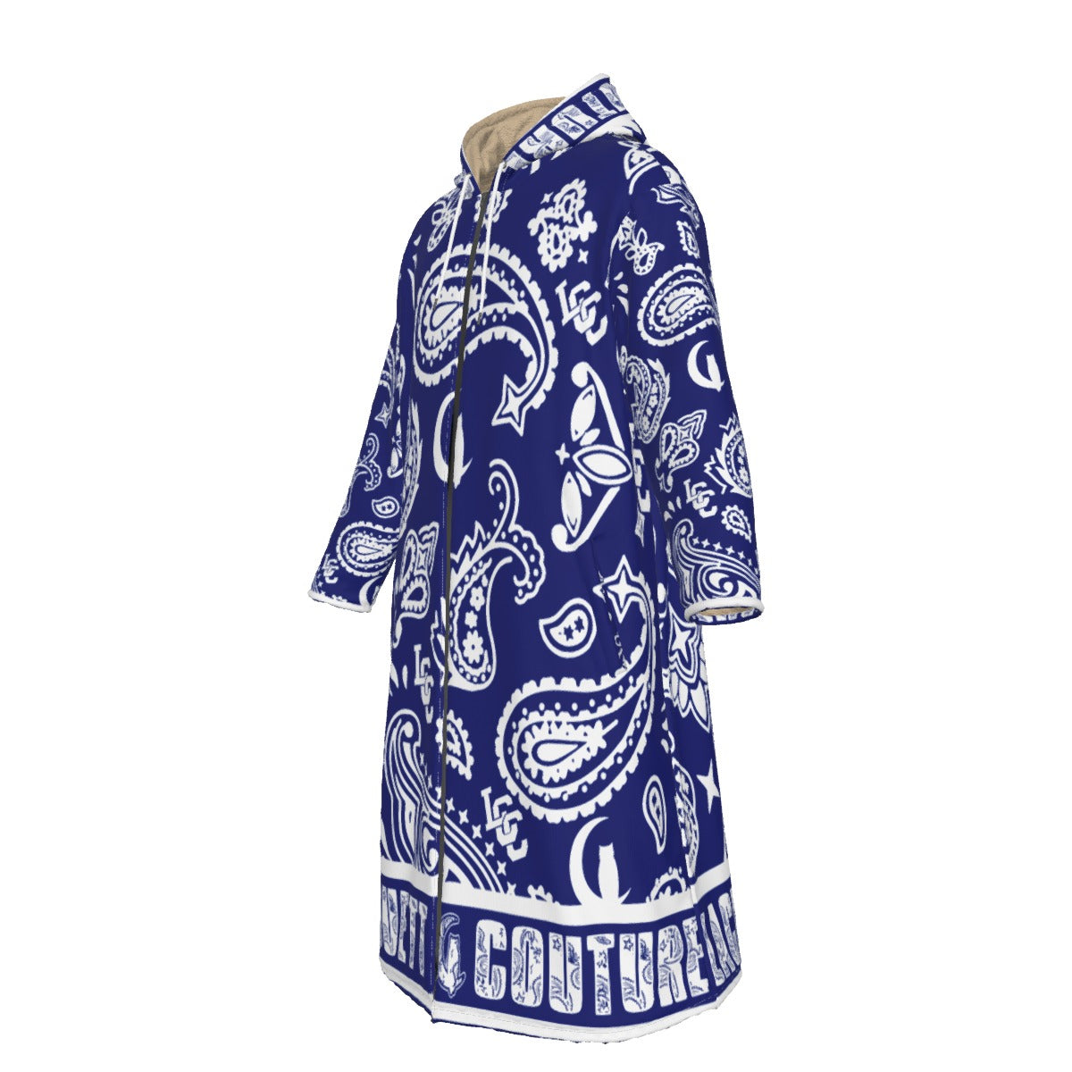 BANDANA PAISLEY NAVY Unisex Fleece Zip Up Windbreaker