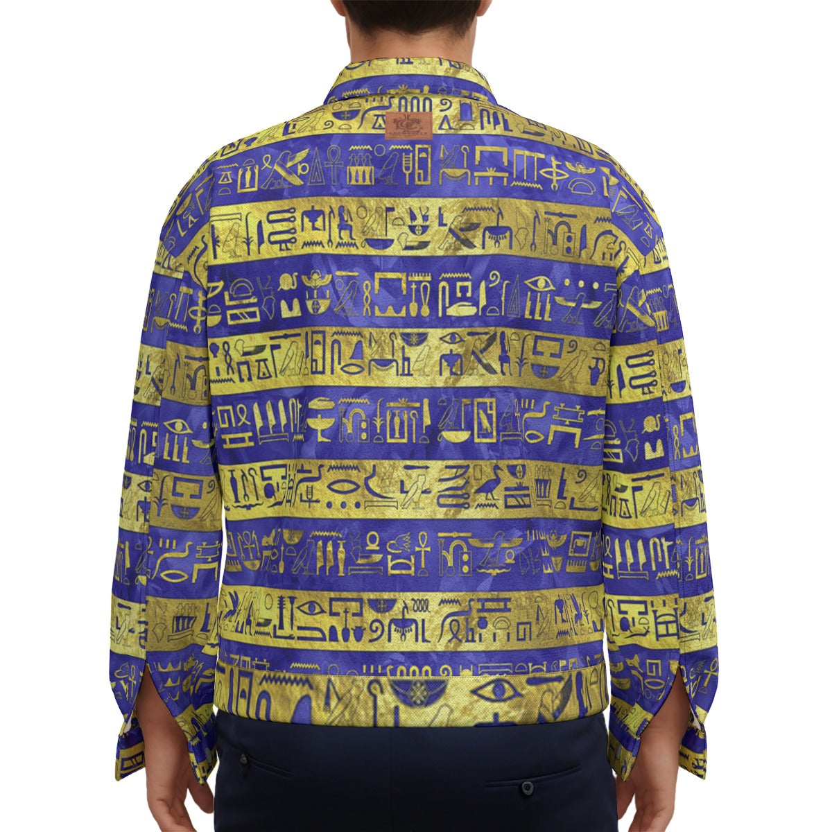 HIEROGLYPH GOLDENBLUE Unisex Lapel Jacket  Cotton