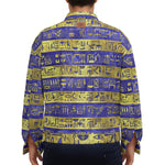 HIEROGLYPH GOLDENBLUE Unisex Lapel Jacket  Cotton
