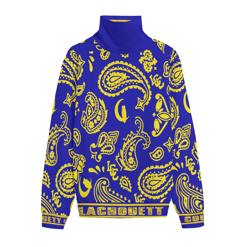 BANDANA PAISLEY SLAUSON Unisex Turtleneck Knitted Fleece Sweater