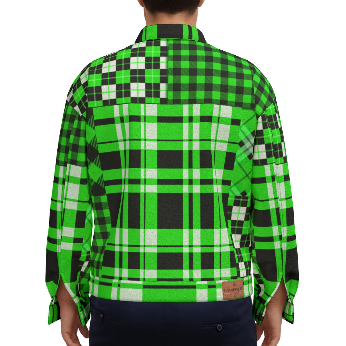 FLEXIN PLAID GREEN Unisex Lapel Jacket  Cotton