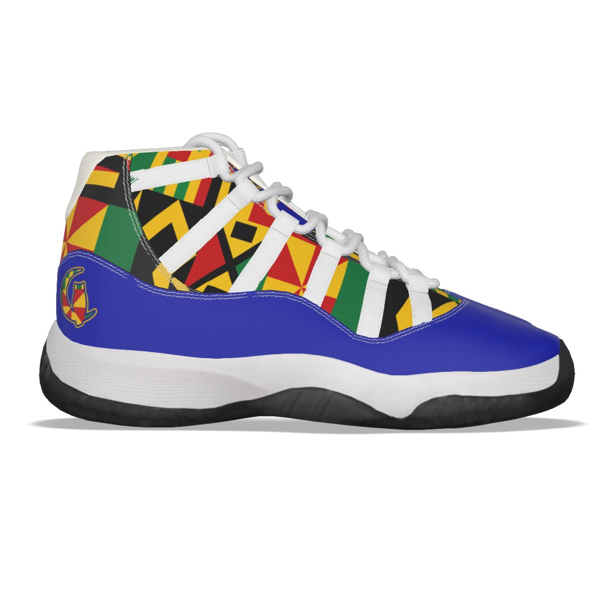 KENTE BUTAN BLUE High Top Basketball Shoes