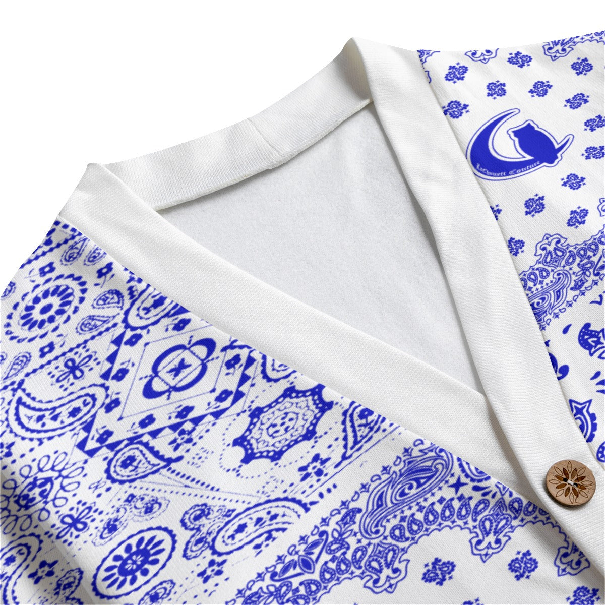 BANDANA MIX Cs'WHT Unisex V-neck Cardigan With Button Closure