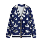 WEEDY LCC NAVY Unisex V-neck Cardigan With Button Closure