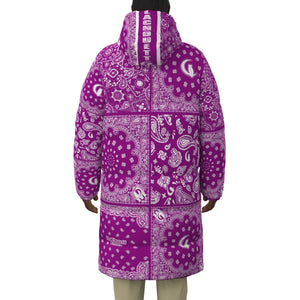 BANDANA MIX GRAPES Unisex Long Down Jacket