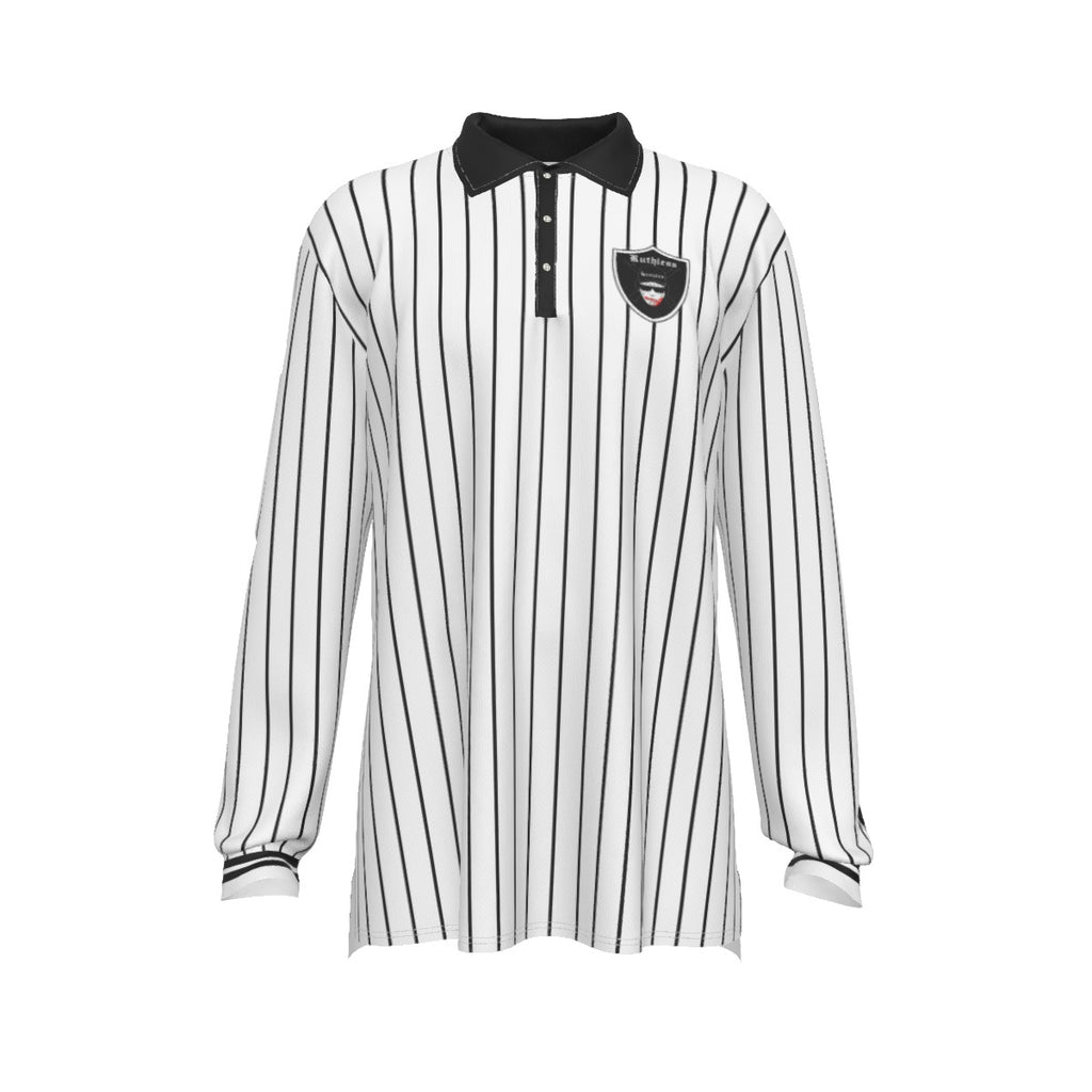 EAZY-E RUTHLESS WHT Men's Long Sleeve Polo Shirt