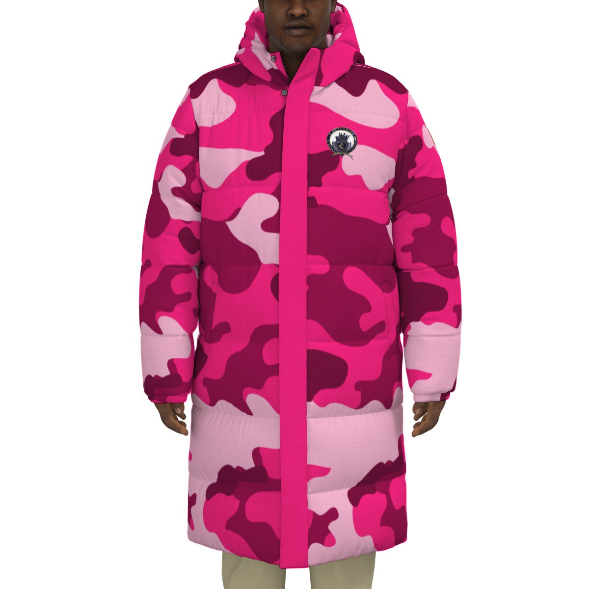 CAMOUFLAGE PINKISH Unisex Long Down Jacket
